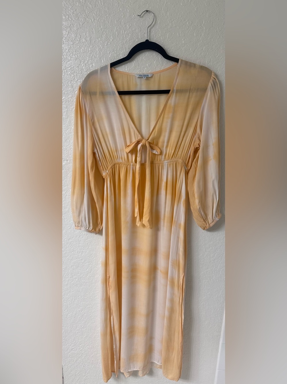 Blue Island Tie Dye Beach Cover Up Swim Cover-Up Midi Kaftan Medium